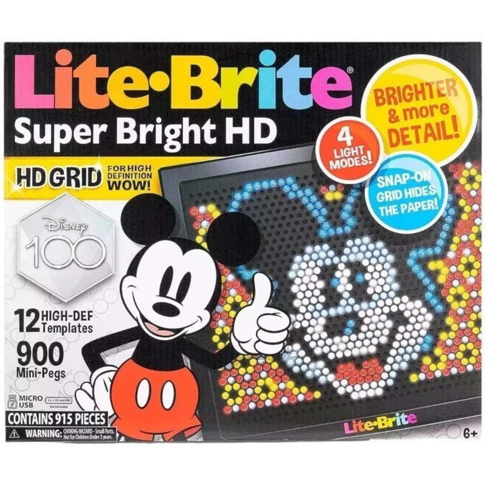 Lite-Brite Disney Super Bright High‎ Def, 100 Years of Wonder Open Box
